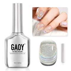 GAOY gel uñas cat-eye 1394: efecto arcoiris para glamour duradero.