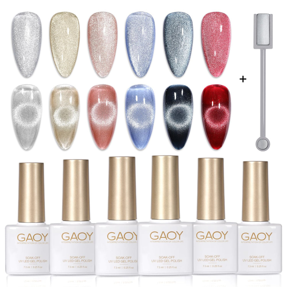 GAOY gel uñas cat-eye holográfico para manicura casera duradera