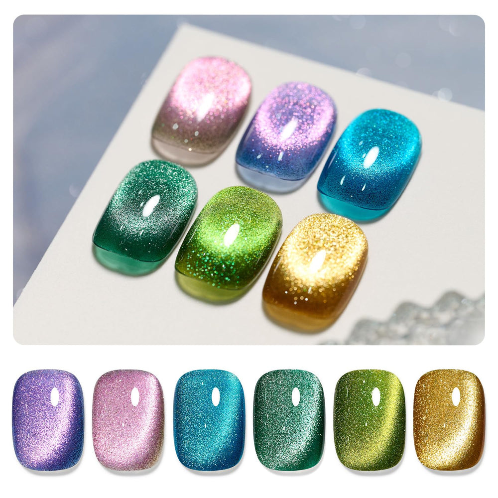 GAOY Gel uñas ojo de gato brillo uniforme para manicura duradera