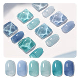 GAOY Jelly Blue Gel Polish color 01 swatch for long-lasting manicure at home.