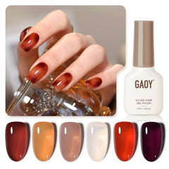 GAOY Jelly Brown: botellas de esmalte gel para un acabado profesional en casa.
