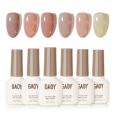 GAOY set de esmalte gel translúcido con tonos rosados cremosos para manicura diaria