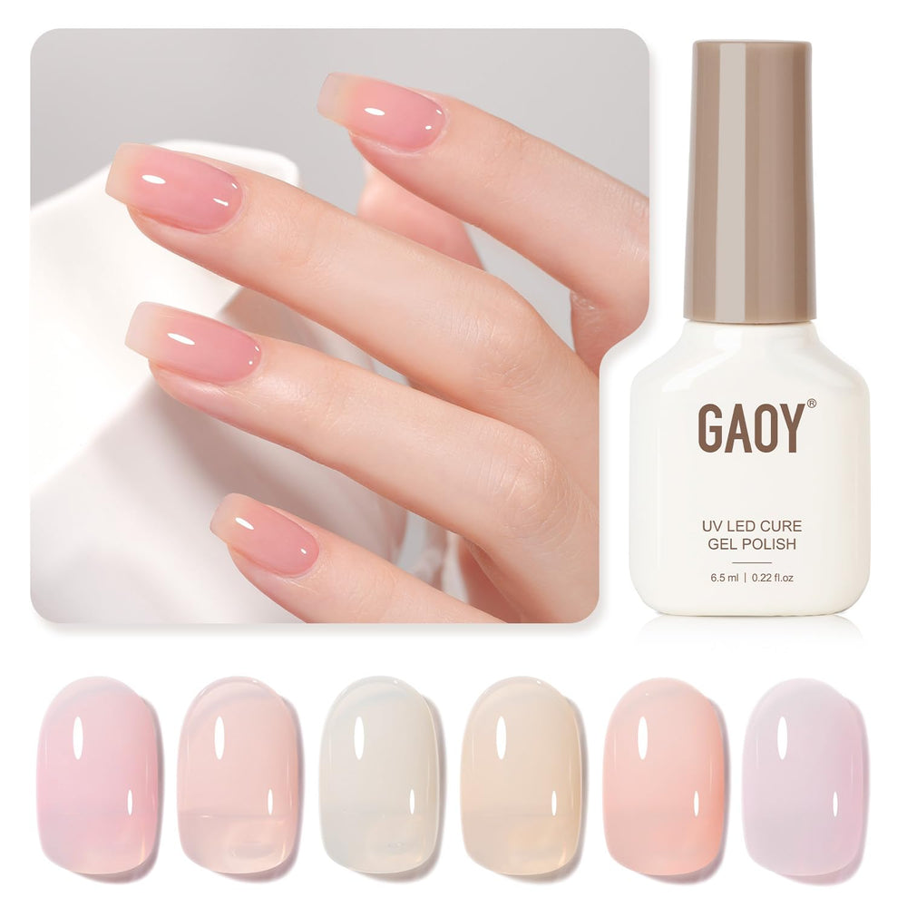 GAOY Jelly Gel set rosa para uñas elegantes y duraderas.