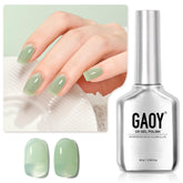 GAOY Jelly Gel verde translúcido, ideal para capas suaves y naturales.