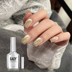 GAOY Jelly Golden Cat Eye gel: bote con brillo holográfico para uñas deslumbrantes