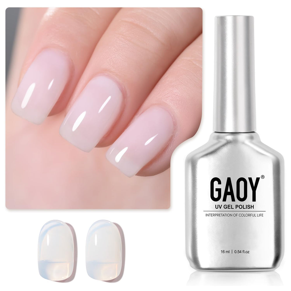 GAOY Jelly Nude Gel en botella de 16 ml, acabado translúcido suave para uñas en casa