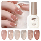 GAOY Jelly UV Gel: set de 6 colores para manicura en casa.