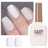 GAOY laca gel blanco 1002 en botella, color intenso para manicuras duraderas.