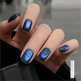 GAOY laca gel ojos de gato azul con brillo holográfico para uñas.