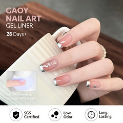 GAOY Lápiz de gel plateado para crear puntos y trazos delicados en uñas.