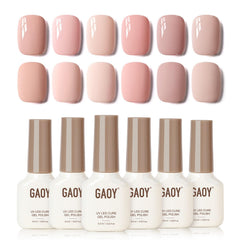 GAOY Macarons gel uñas tono durazno rosado, ideal para look suave en casa