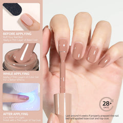 GAOY esmalte gel nude marrón con aplicador para cobertura uniforme