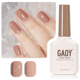 GAOY esmalte gel nude marrón en envase para manicura en casa