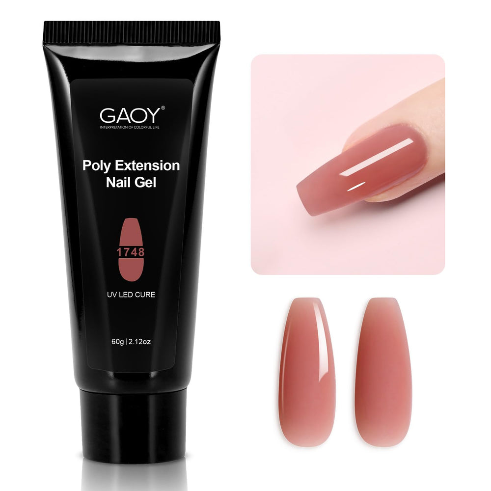GAOY gel polímero 60 g en envase rosado burdeos, ideal para uso profesional.