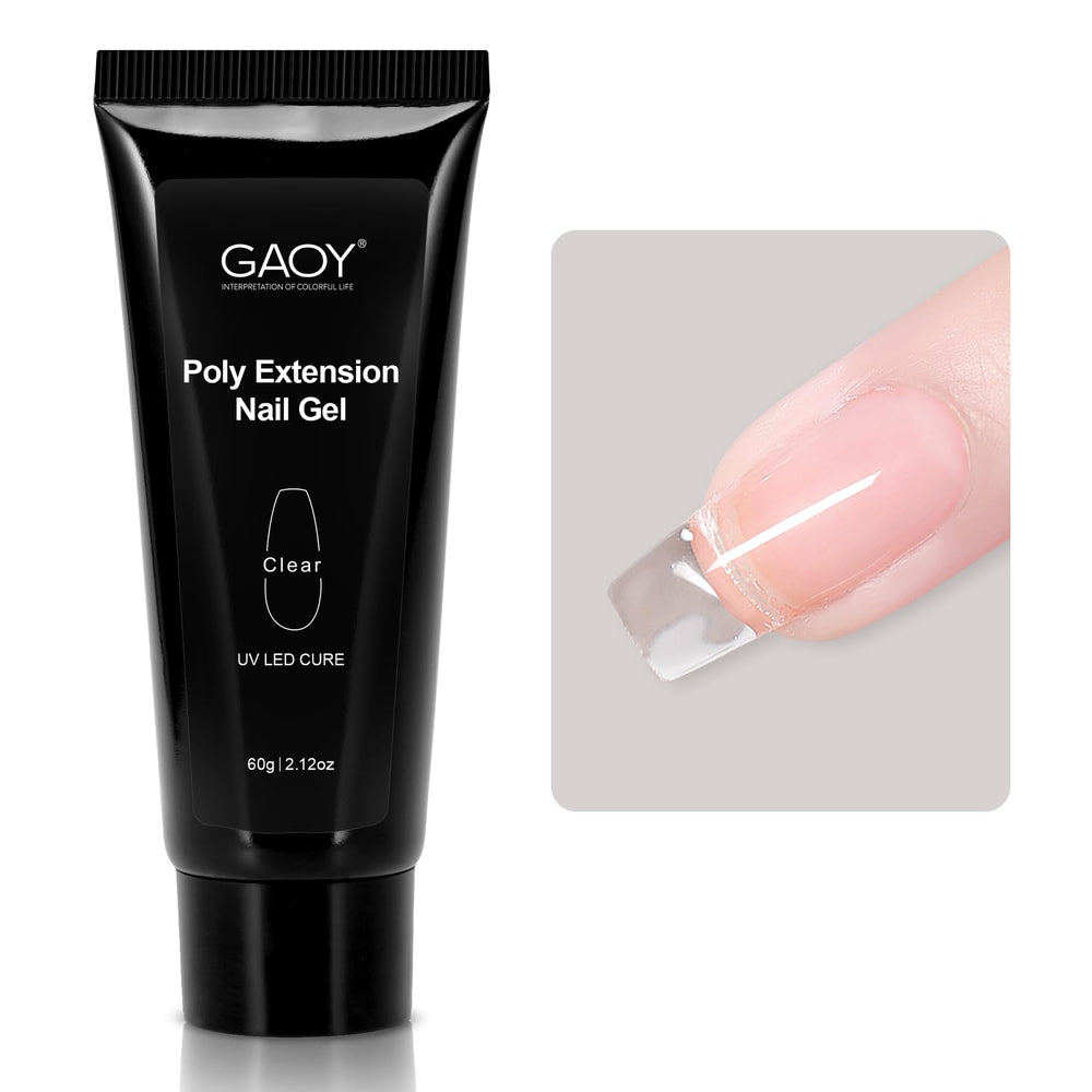 GAOY Poly Gel transparente de 60 g para uñas con acabado natural