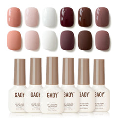 GAOY set esmalte gel mauve con 6 colores para un look sofisticado.