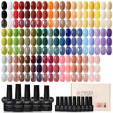GAOY set esmaltes gel 55 colores para todas las estaciones, variedad y creatividad.