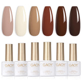 GAOY set esmalte gel blanco, acabado brillante y secado rápido