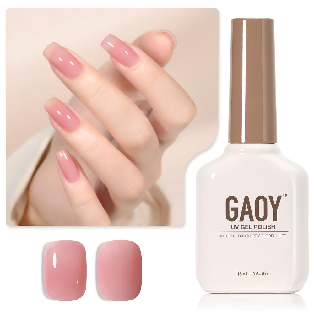 GAOY Esmalte gel translúcido Rojo Burdeos, botella de 16 ml lista para capas translúcidas