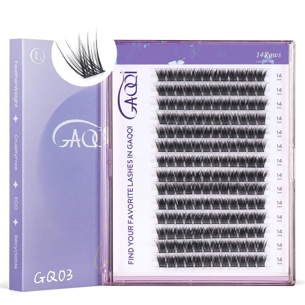 GAQQI Pestañas agrupadas GQ03 14 mm para un look natural.