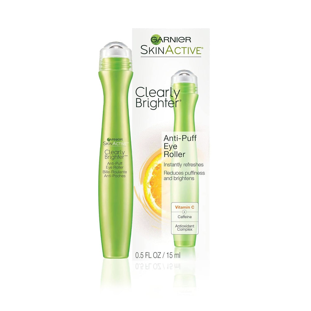Garnier Clearly Brighter Roller para ojos, reduce bolsas con sensación refrescante.