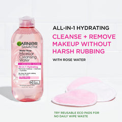 Desmaquillante Garnier para rostro y ojos, apto para todo tipo de piel.