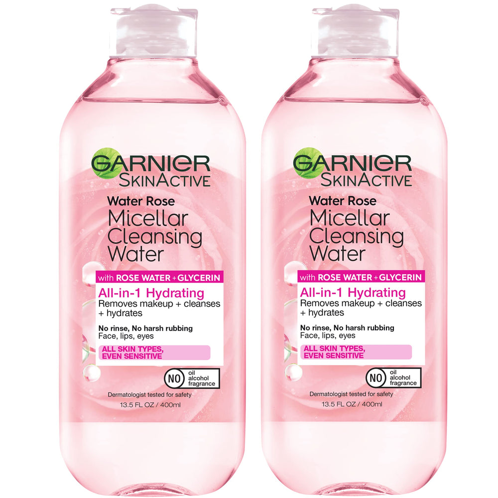 Garnier Agua Micelar Rosa y Glicerina en botella: limpieza suave y desmaquillante.