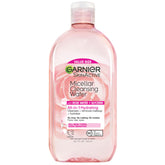 Garnier botella de agua micelar con rosas en bote de 700 ml, limpia e hidrata la piel sin enjuague.