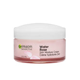 Garnier Crema 24H con agua de rosas, hidratación duradera para piel normal a seca.