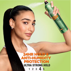 Garnier Fructis Style Sleek and Shine, pulverizador visible, control del encrespamiento.