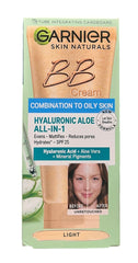 Garnier Skin Naturals BB Light, protección solar integrada para uso diario.