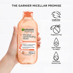 Garnier SkinActive exfoliating toner application for smoother skin texture.
