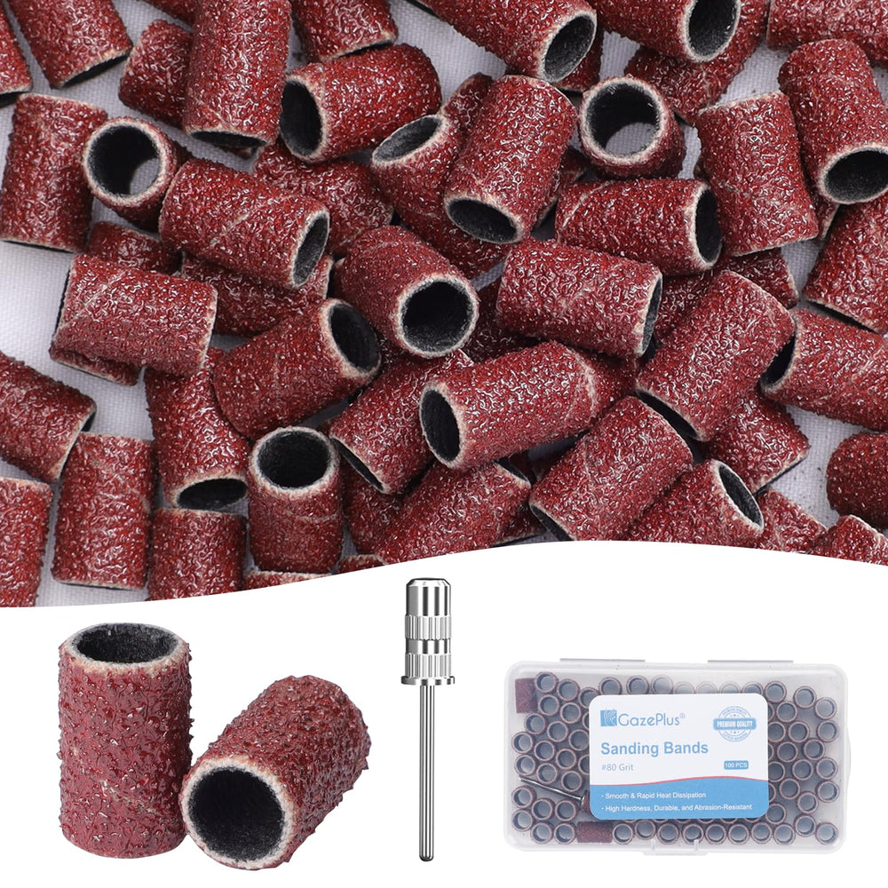 GAZEPLUS banda lijado taladro uñas 80 grano, acabado rápido