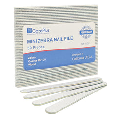 GAZEPLUS lima uñas doble cara con 80/100 grano para suavizar imperfecciones.