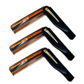 G.B.S GENTS FCT peine plegable portátil, set de 3, ideal para viaje diario.
