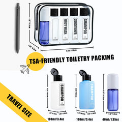 GearTrust botella de acondicionador de viaje con etiqueta visible para identificar contenido.