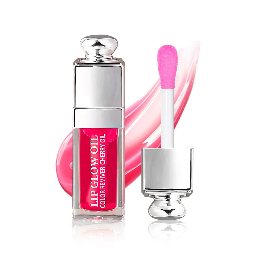 GECOMO Lip Glow Oil envase transparente Raspberry, hidratación continua para labios