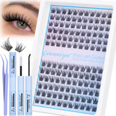Geeneiya kit de clusters de pestanas naturales 10-12mm, ideal para look diario.