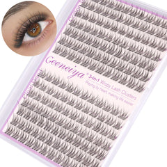 Geeneiya lash clusters con banda clara para un look natural y integración perfecta