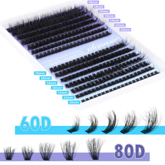 Geeneiya mink lash clusters 60D+80D—wide 10-18mm range for denser look