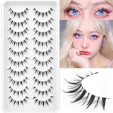 Geeneiya pestanas estilo manga 14 mm: clústeres naturales para mirada suave.