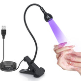 Geisofu lámpara UV para uñas con cuello de ganso ajustable, facilita curado preciso.