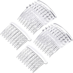 Gejoy peine lateral tortuga transparente para fijar peinados con cabello fino