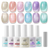 GELLAKTIK kit de seis colores ojo de gato para manicuras magnéticas