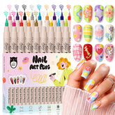 GELLAKTIK set de bolígrafos para arte de uñas con 18 colores y punta 0,7 mm.