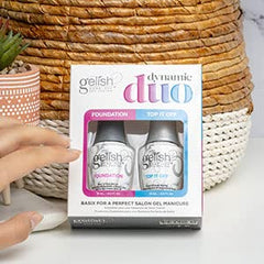 Gelish Dynamic Duo: aplicación precisa sin rayas para acabado profesional.