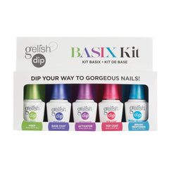 Gelish Dip Basix Kit: Preparación para uñas, aplicación limpia y duradera.