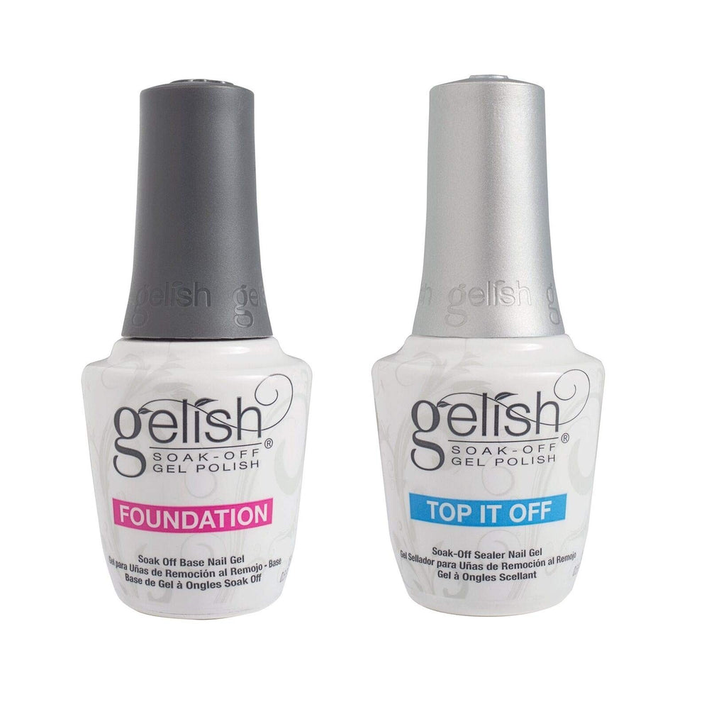 Gelish Dynamic Duo : bouteille gel de fondation et couche de finition, fini brillant durable