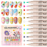 GELLAKTIK bolígrafos de arte para uñas con 12 colores vivos para detalles