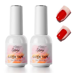 GELLAKTIK Látex líquido para uñas: dos frascos de 15 ml, barrera rápida para evitar manchas.